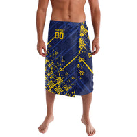 Caribbean Cricket Custom Barbados Lavalava Blue Bajan Broken Trident