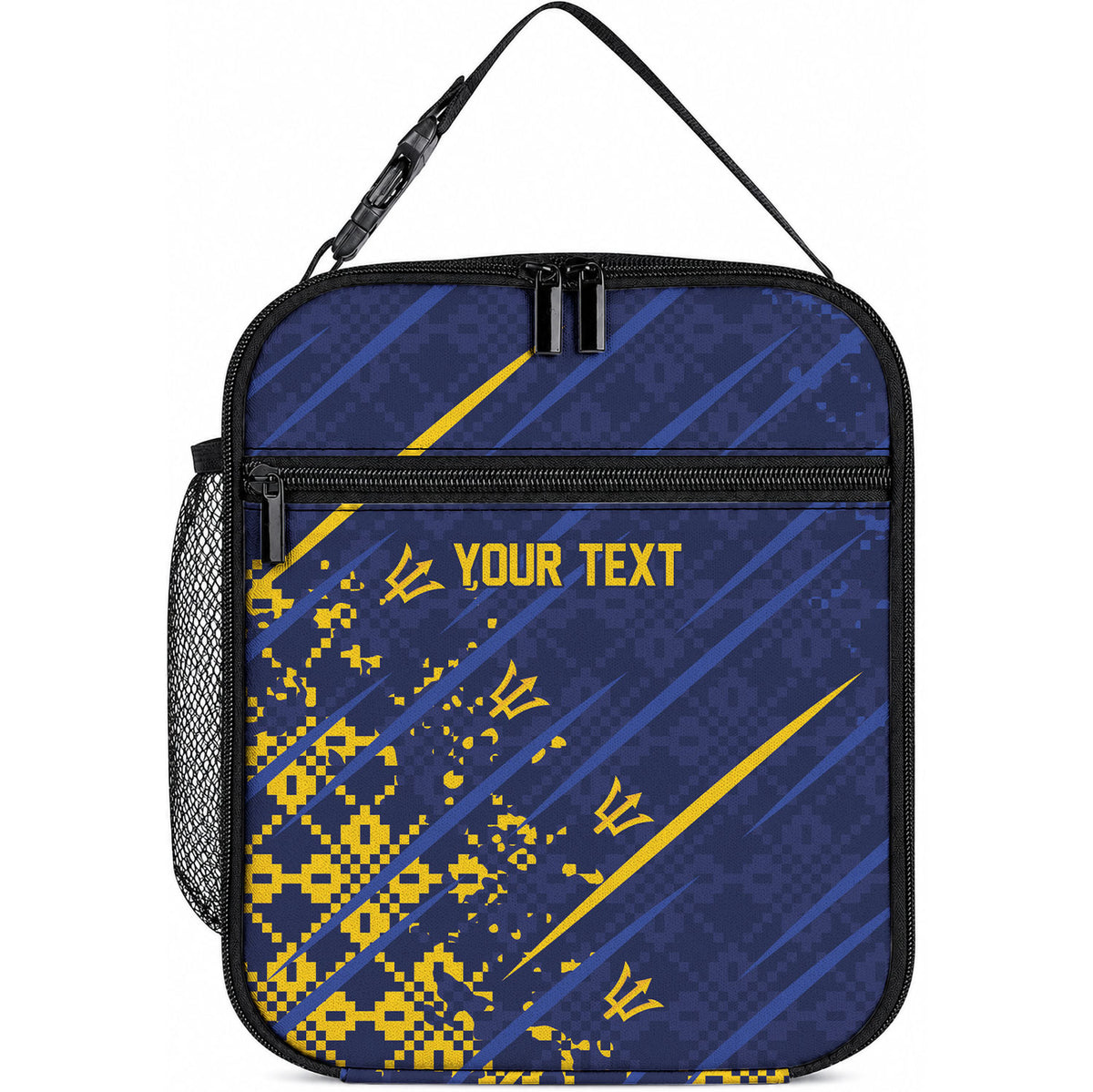 Caribbean Cricket Custom Barbados Lunch Bag Blue Bajan Broken Trident