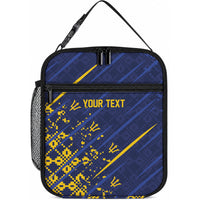 Caribbean Cricket Custom Barbados Lunch Bag Blue Bajan Broken Trident