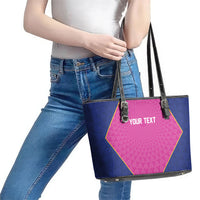 Caribbean Cricket Custom Barbados Leather Tote Bag Pride of Barbados Pink Trident Edition