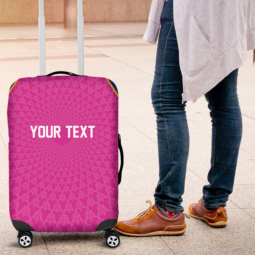 Caribbean Cricket Custom Barbados Luggage Cover Pride of Barbados Pink Trident Edition