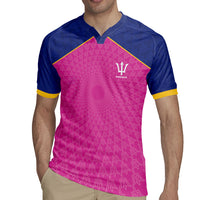 Caribbean Cricket Custom Barbados Rugby Jersey Pride of Barbados Pink Trident Edition