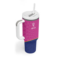 Caribbean Cricket Custom Barbados Tumbler With Handle Pride of Barbados Pink Trident Edition