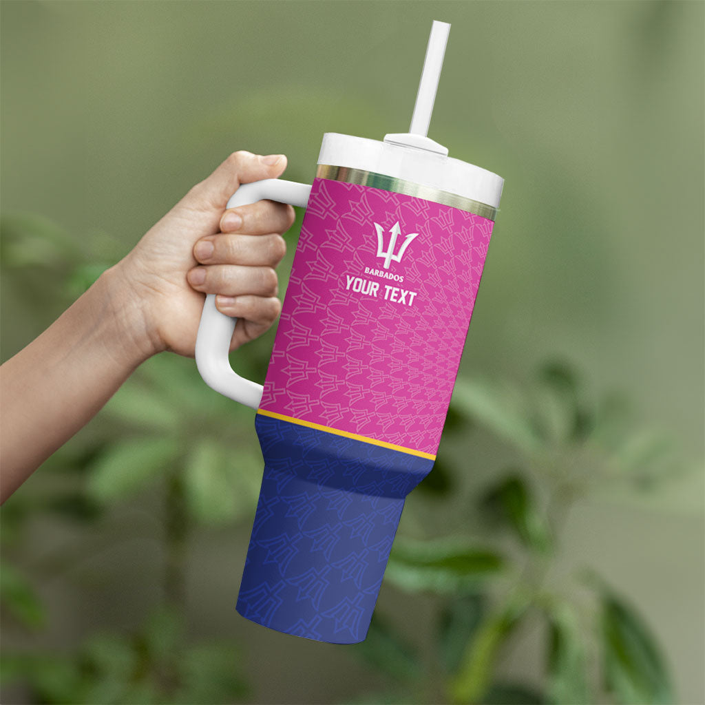 Caribbean Cricket Custom Barbados Tumbler With Handle Pride of Barbados Pink Trident Edition