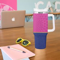 Caribbean Cricket Custom Barbados Tumbler With Handle Pride of Barbados Pink Trident Edition