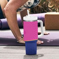 Caribbean Cricket Custom Barbados Tumbler With Handle Pride of Barbados Pink Trident Edition