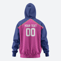 Caribbean Cricket Custom Barbados Zip Hoodie Pride of Barbados Pink Trident Edition