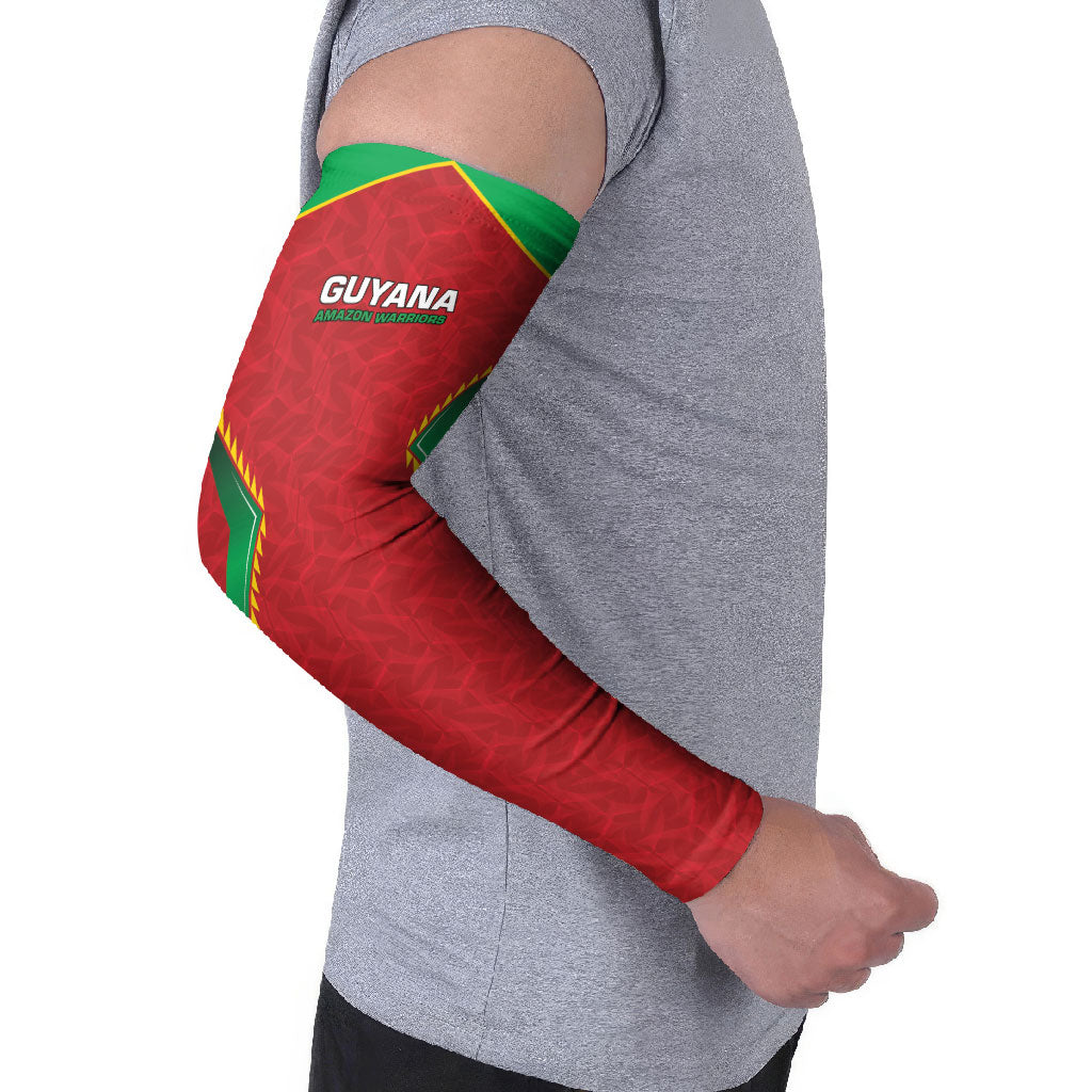 Caribbean Cricket Custom Guyana Arm Sleeves Warriors Rise Amazonian Geometry Motif