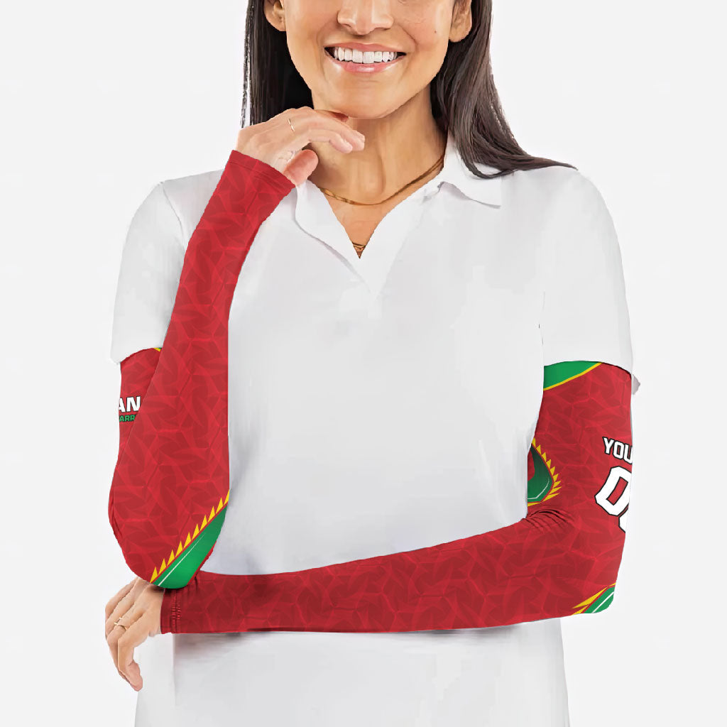 Caribbean Cricket Custom Guyana Arm Sleeves Warriors Rise Amazonian Geometry Motif