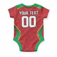Caribbean Cricket Custom Guyana Baby Onesie Warriors Rise Amazonian Geometry Motif