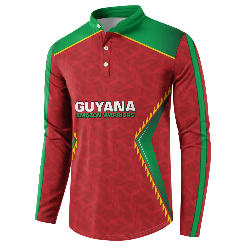 Caribbean Cricket Custom Guyana Button Sweatshirt Warriors Rise Amazonian Geometry Motif