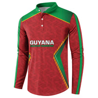Caribbean Cricket Custom Guyana Button Sweatshirt Warriors Rise Amazonian Geometry Motif