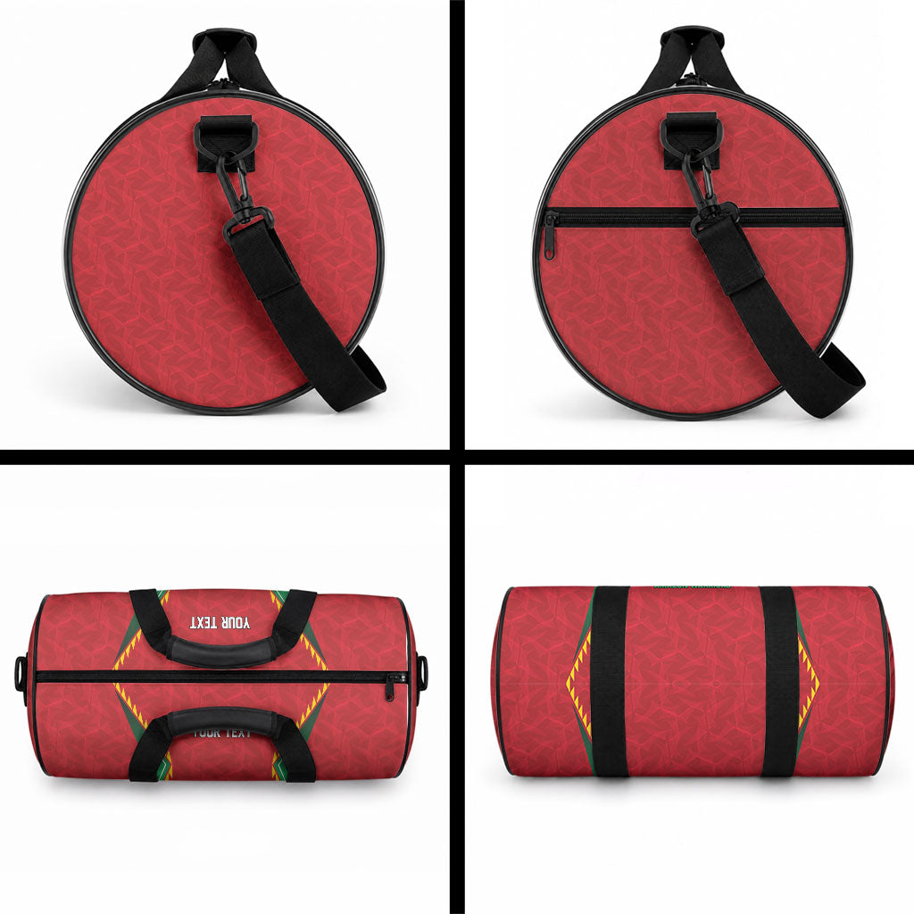 Caribbean Cricket Custom Guyana Duffle Bag Warriors Rise Amazonian Geometry Motif