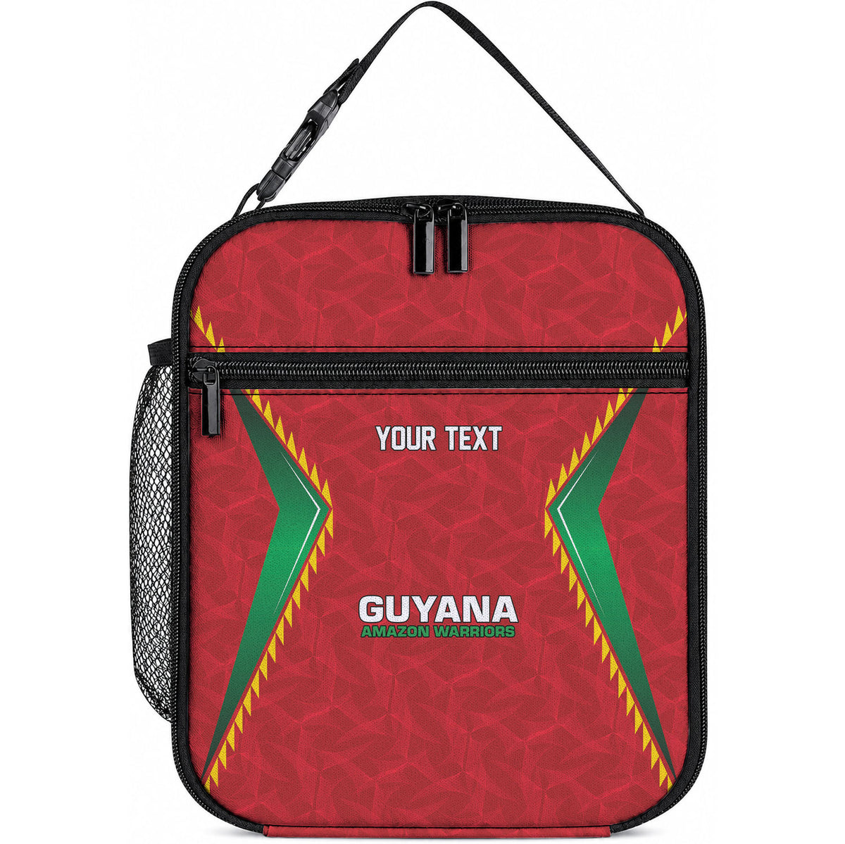 Caribbean Cricket Custom Guyana Lunch Bag Warriors Rise Amazonian Geometry Motif