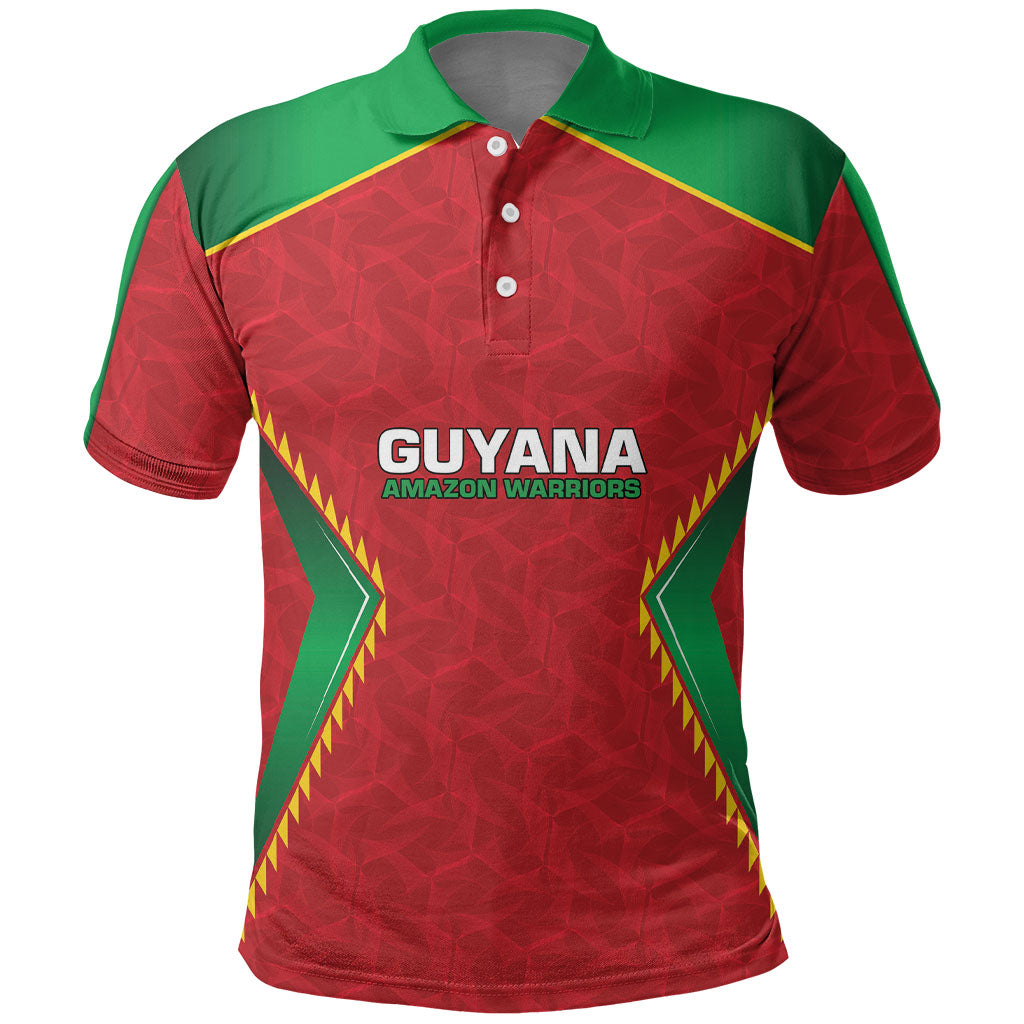 Caribbean Cricket Custom Guyana Polo Shirt Warriors Rise Amazonian Geometry Motif