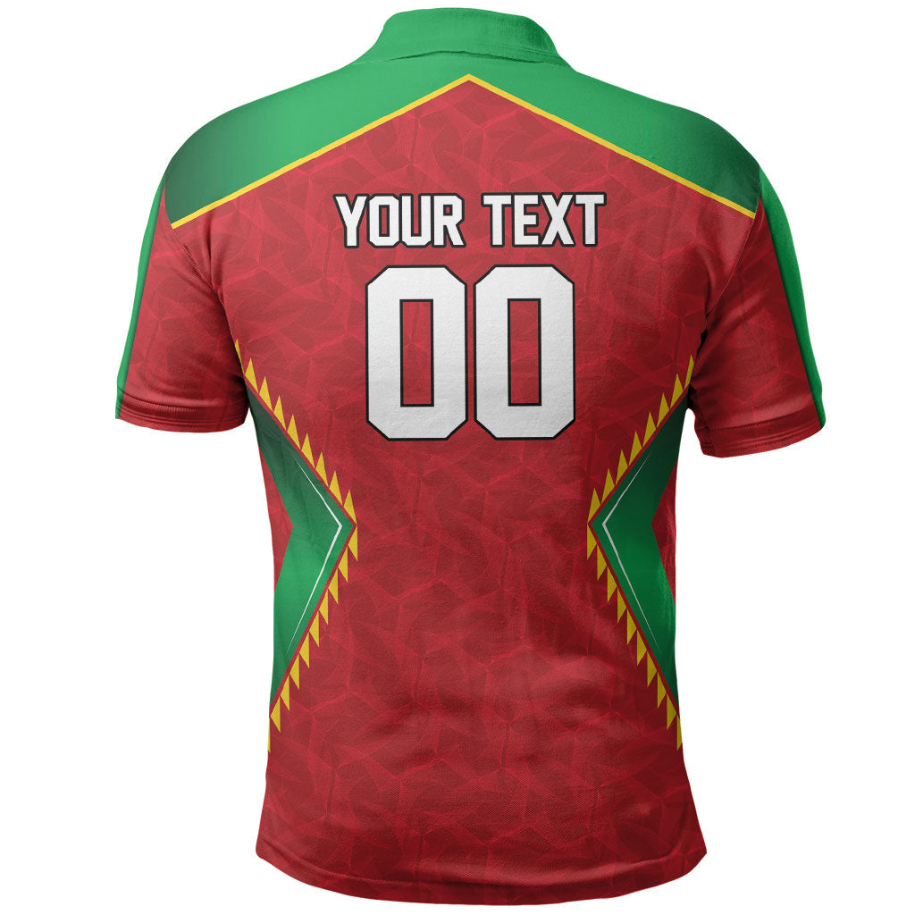 Caribbean Cricket Custom Guyana Polo Shirt Warriors Rise Amazonian Geometry Motif