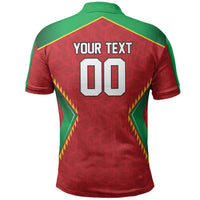 Caribbean Cricket Custom Guyana Polo Shirt Warriors Rise Amazonian Geometry Motif