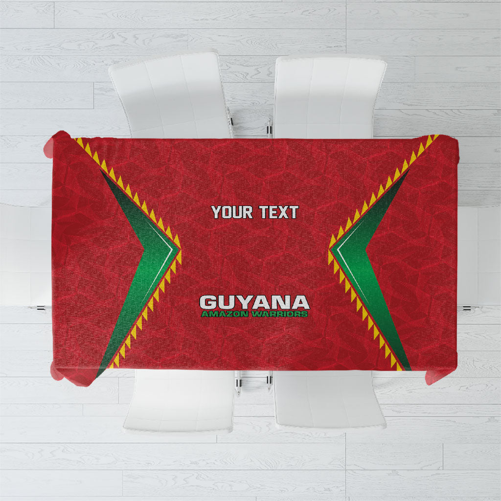Caribbean Cricket Custom Guyana Tablecloth Warriors Rise Amazonian Geometry Motif