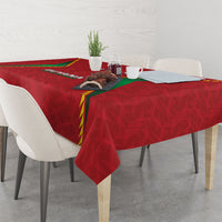 Caribbean Cricket Custom Guyana Tablecloth Warriors Rise Amazonian Geometry Motif