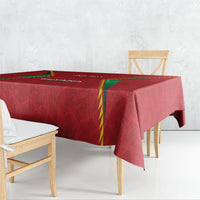 Caribbean Cricket Custom Guyana Tablecloth Warriors Rise Amazonian Geometry Motif