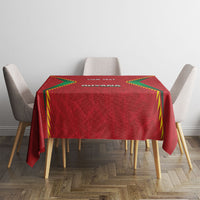 Caribbean Cricket Custom Guyana Tablecloth Warriors Rise Amazonian Geometry Motif