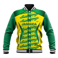 Caribbean Cricket Custom Jamaica Baseball Jacket Stand Tall Together Akan Inspired Geometric Motif