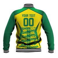 Caribbean Cricket Custom Jamaica Baseball Jacket Stand Tall Together Akan Inspired Geometric Motif
