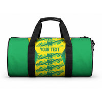 Caribbean Cricket Custom Jamaica Duffle Bag Stand Tall Together Akan Inspired Geometric Motif