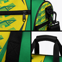Caribbean Cricket Custom Jamaica Duffle Bag Stand Tall Together Akan Inspired Geometric Motif