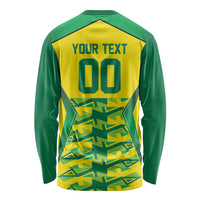Caribbean Cricket Custom Jamaica Long Sleeve Shirt Stand Tall Together Akan Inspired Geometric Motif