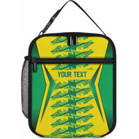 Caribbean Cricket Custom Jamaica Lunch Bag Stand Tall Together Akan Inspired Geometric Motif