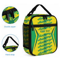 Caribbean Cricket Custom Jamaica Lunch Bag Stand Tall Together Akan Inspired Geometric Motif