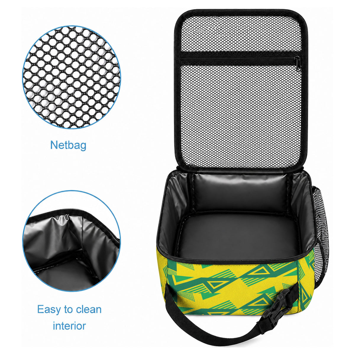 Caribbean Cricket Custom Jamaica Lunch Bag Stand Tall Together Akan Inspired Geometric Motif