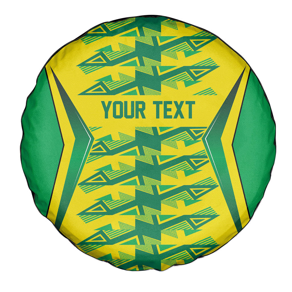 Caribbean Cricket Custom Jamaica Spare Tire Cover Stand Tall Together Akan Inspired Geometric Motif