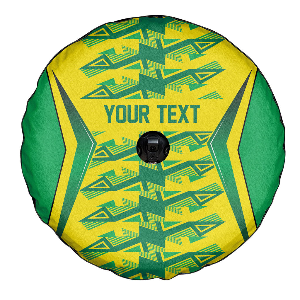 Caribbean Cricket Custom Jamaica Spare Tire Cover Stand Tall Together Akan Inspired Geometric Motif