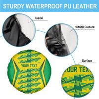 Caribbean Cricket Custom Jamaica Spare Tire Cover Stand Tall Together Akan Inspired Geometric Motif
