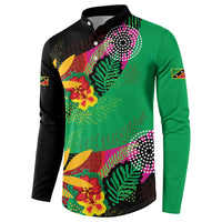 Caribbean Cricket Custom St Kitts and Nevis Button Sweatshirt Patriots Roar Louder Island's Flora Inspired