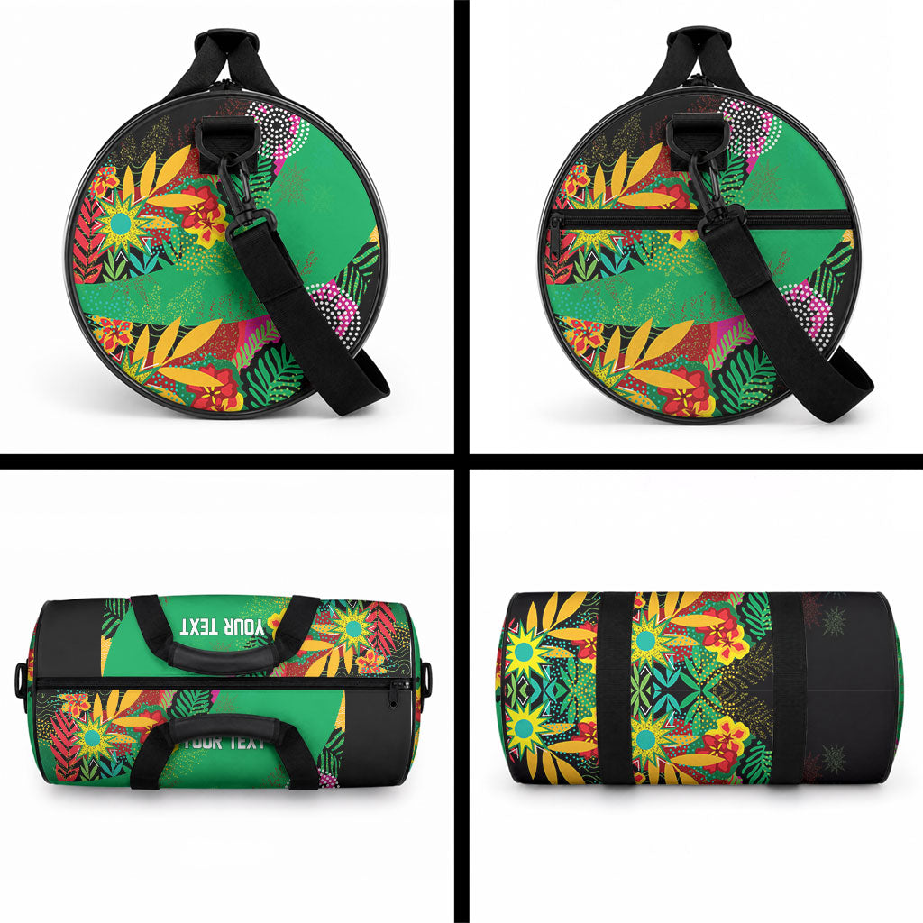 Caribbean Cricket Custom St Kitts and Nevis Duffle Bag Patriots Roar Louder Island's Flora Inspired