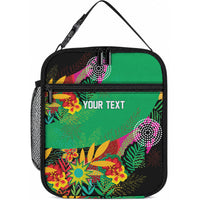 Caribbean Cricket Custom St Kitts and Nevis Lunch Bag Patriots Roar Louder Island's Flora Inspired