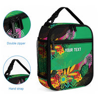 Caribbean Cricket Custom St Kitts and Nevis Lunch Bag Patriots Roar Louder Island's Flora Inspired
