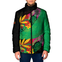 Caribbean Cricket Custom St Kitts and Nevis Padded Jacket Patriots Roar Louder Island's Flora Inspired