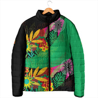 Caribbean Cricket Custom St Kitts and Nevis Padded Jacket Patriots Roar Louder Island's Flora Inspired