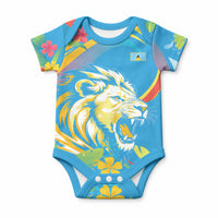 Caribbean Cricket Custom Saint Lucia Baby Onesie Kite'y Enspiwe'w Hibiscus Flowers Edition