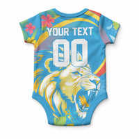 Caribbean Cricket Custom Saint Lucia Baby Onesie Kite'y Enspiwe'w Hibiscus Flowers Edition