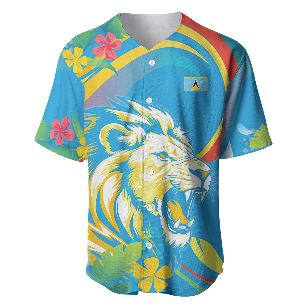 Caribbean Cricket Custom Saint Lucia Baseball Jersey Kite'y Enspiwe'w Hibiscus Flowers Edition