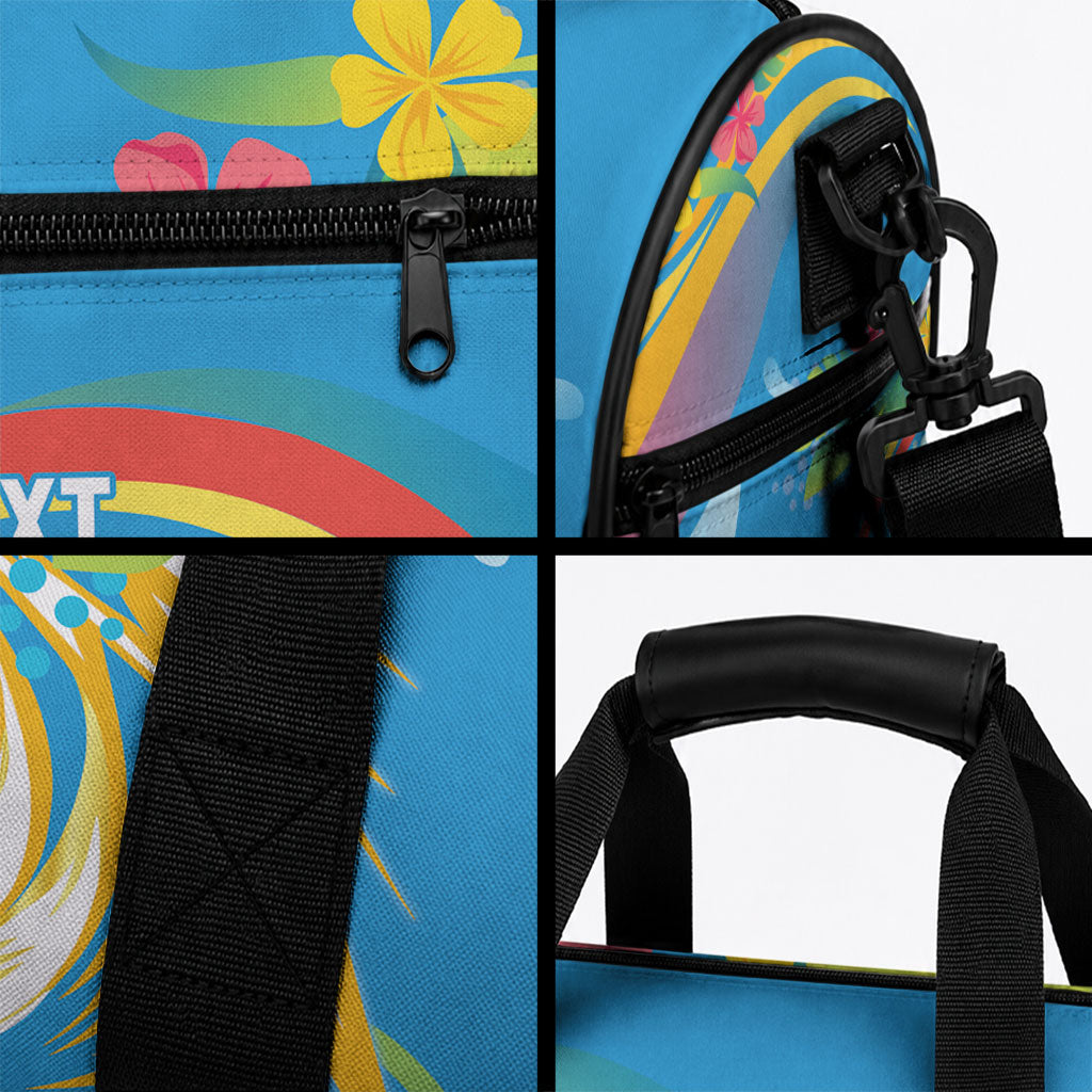Caribbean Cricket Custom Saint Lucia Duffle Bag Kite'y Enspiwe'w Hibiscus Flowers Edition