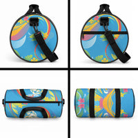 Caribbean Cricket Custom Saint Lucia Duffle Bag Kite'y Enspiwe'w Hibiscus Flowers Edition