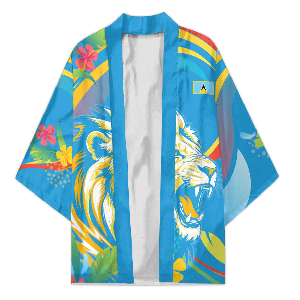 Caribbean Cricket Custom Saint Lucia Kimono Kite'y Enspiwe'w Hibiscus Flowers Edition
