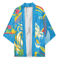 Caribbean Cricket Custom Saint Lucia Kimono Kite'y Enspiwe'w Hibiscus Flowers Edition