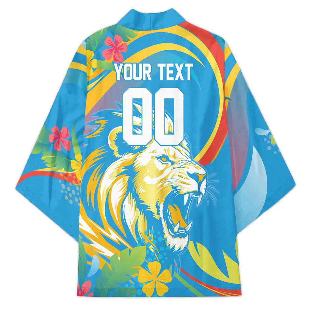 Caribbean Cricket Custom Saint Lucia Kimono Kite'y Enspiwe'w Hibiscus Flowers Edition